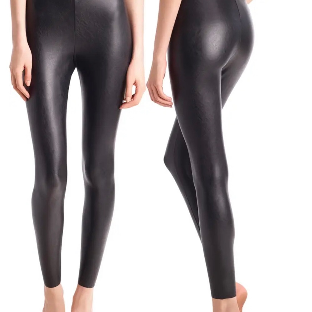 Commando Perfect Control Faux Leather Black Leggings XL